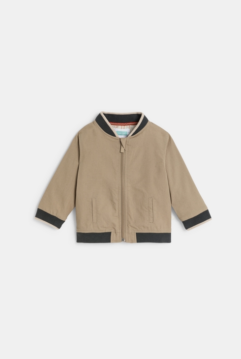 Blouson coton et lin beige bébé garçon