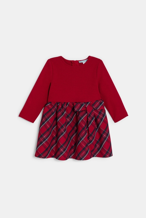 Robe de fête à carreaux rouge bébé fille