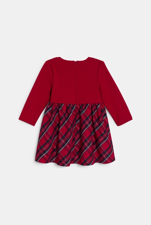 Robe de fête à carreaux rouge bébé fille