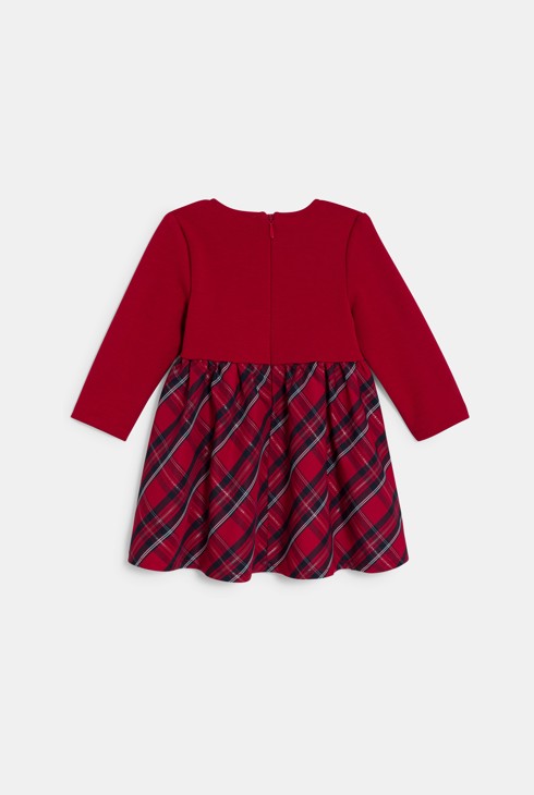 Rotes Festkleid mit Karos Kleinkind Mädchen 2