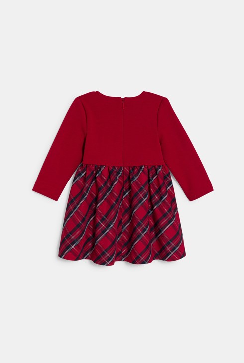 Vestit de festa de quadres vermell bebè nena 2