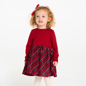 Robe de fête à carreaux rouge bébé fille 1