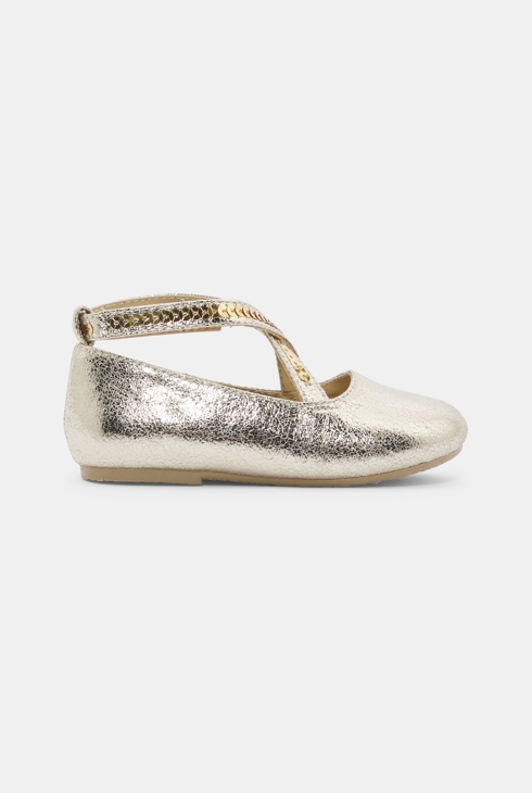 Ballerine brillanti con incrocio neonata 1