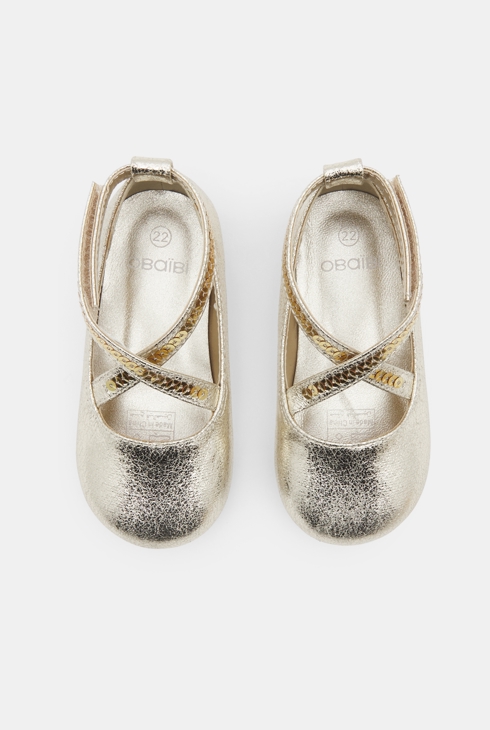 Ballerine brillanti con incrocio neonata 2