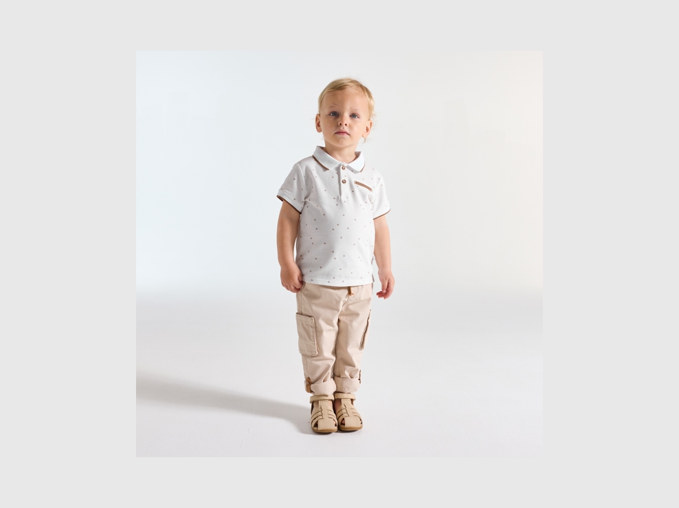 Weißes Poloshirt aus Pikee-Baumwolle Kleinkind Junge 1