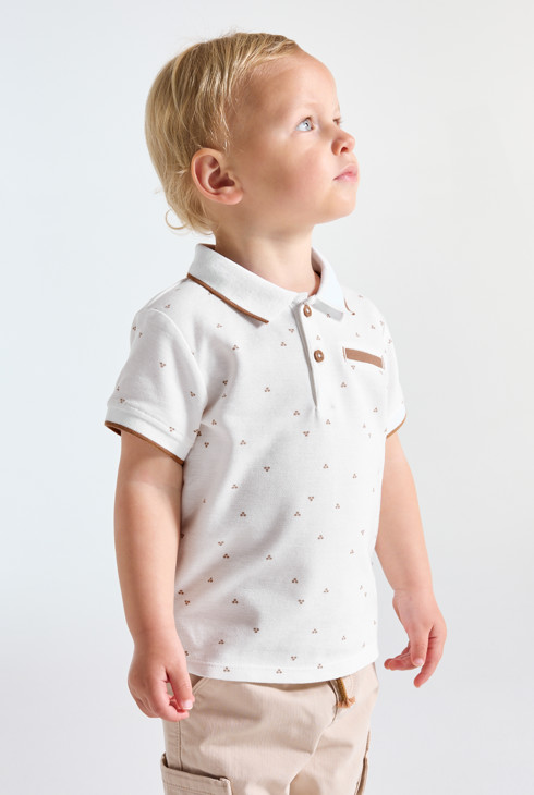 Weißes Poloshirt aus Pikee-Baumwolle Kleinkind Junge 2