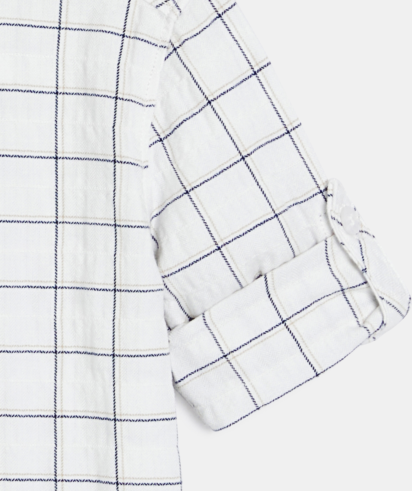 Chemise à carreaux manches longues retroussables blanc bébé garçon