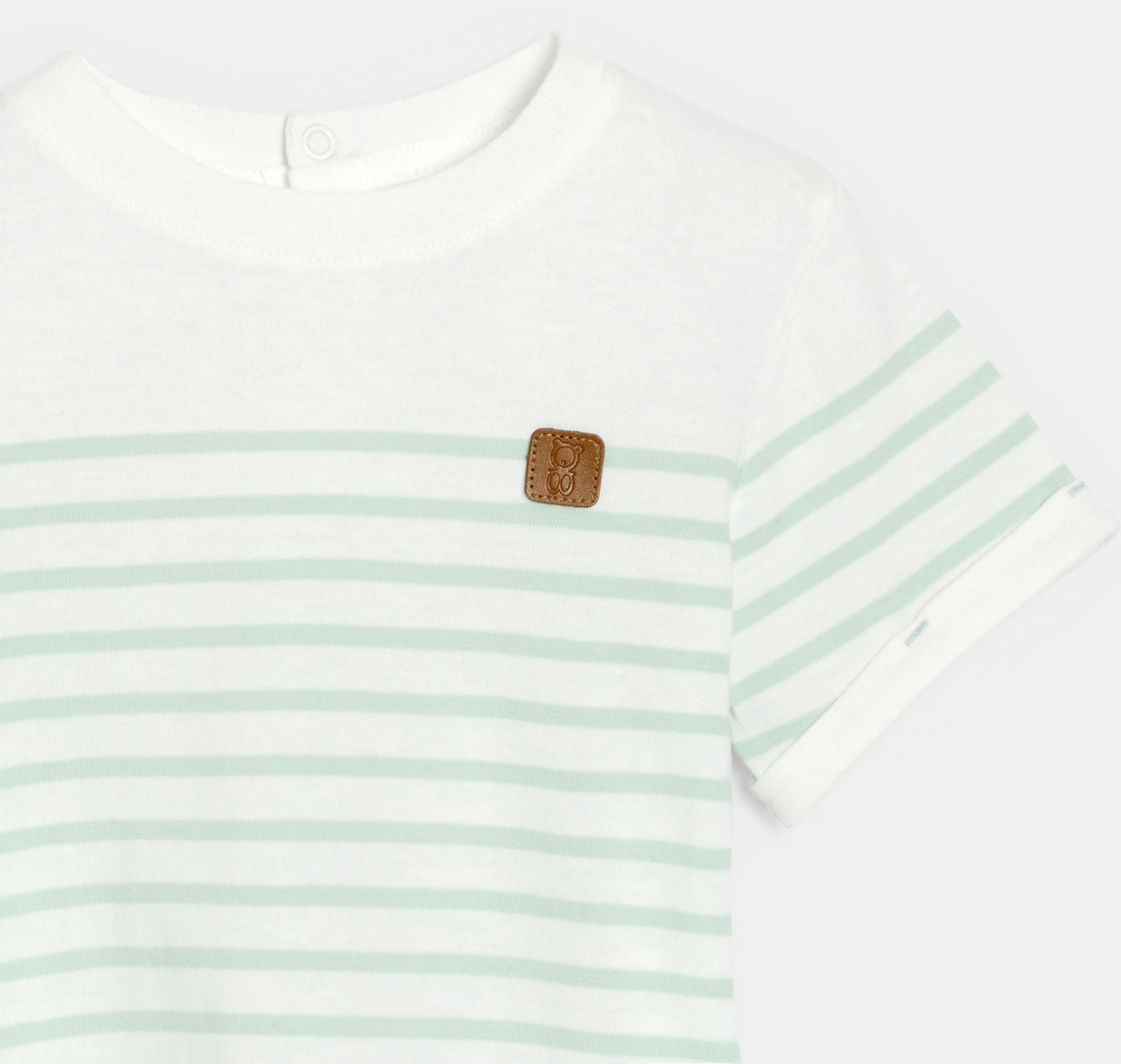 Hellgrünes Matrosenshirt mit Streifen Kleinkind Junge 2