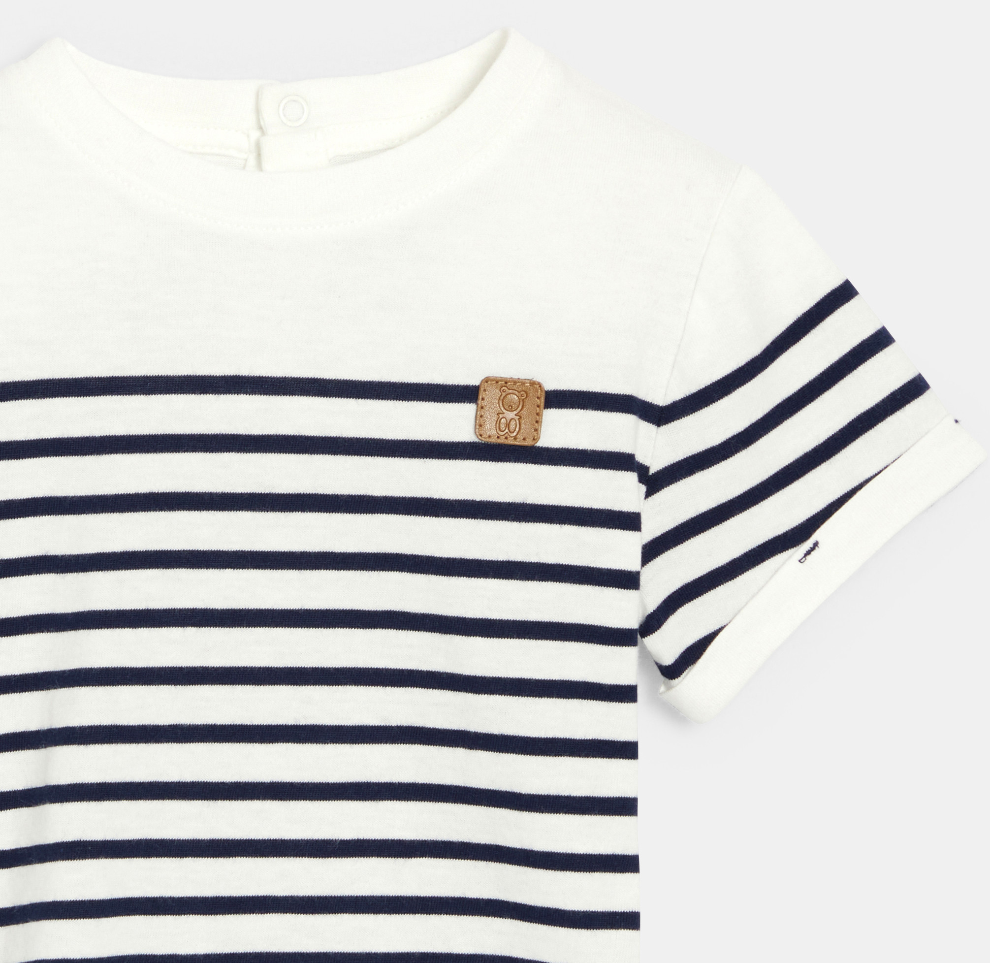 Marineblaues Matrosenshirt mit Streifen Kleinkind Junge 2