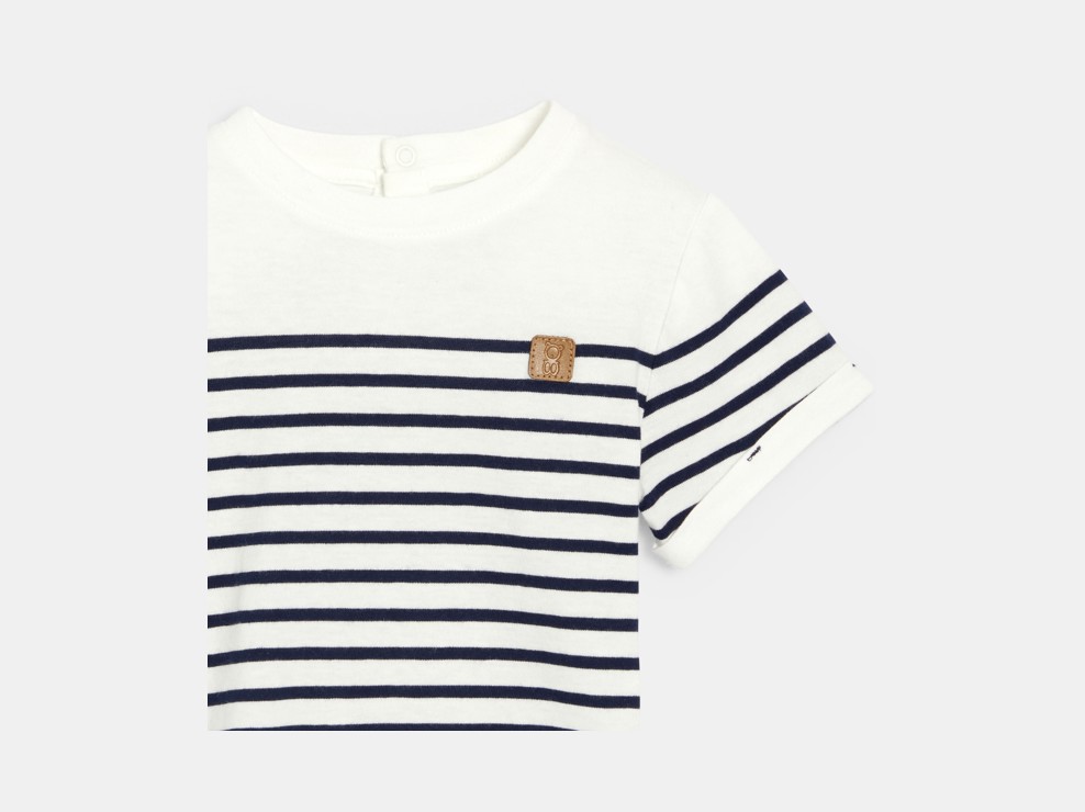 Camiseta marinera a rayas azul marino bebé niño 2