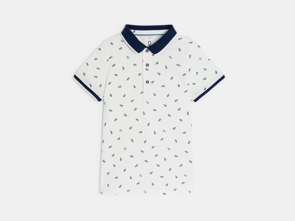 Polo de manga corta en punto piqué estampado niño 1