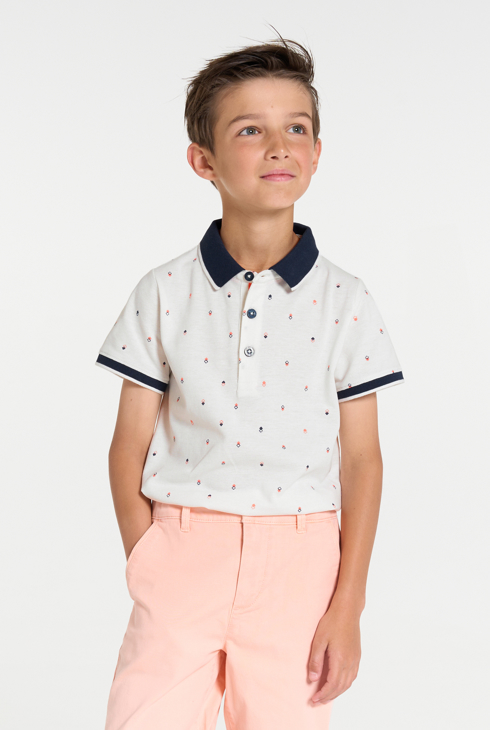 Polo manches courtes en jersey piqué imprimé Garçon 1