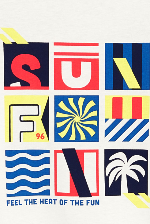 Weißes Langarm-T-Shirt mit Aufschrift für Jungen 2