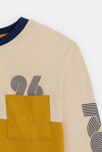 Camiseta de manga larga colorblock amarillo curry niño 2