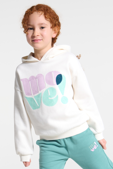 Sudadera con mensaje blanco niña