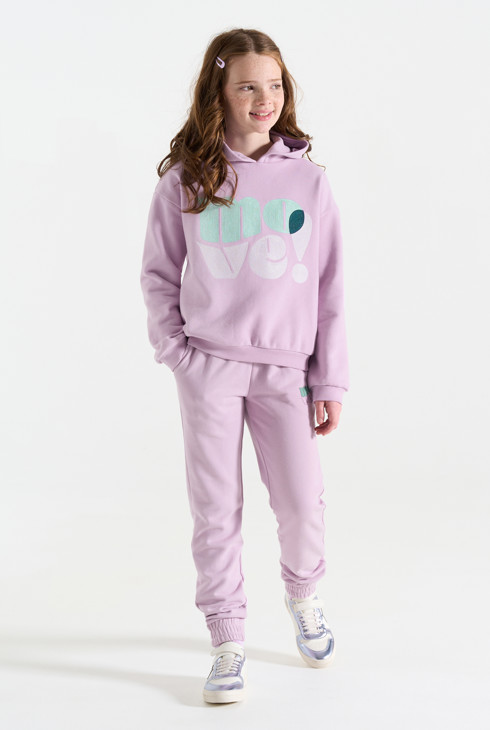 Blasslila Sweatshirt mit Schriftzug für Mädchen 2