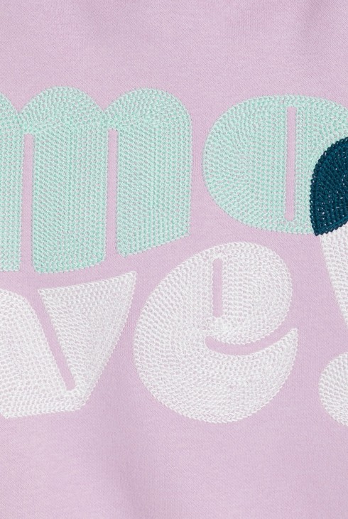 Sweat-shirt à message mauve Fille 2