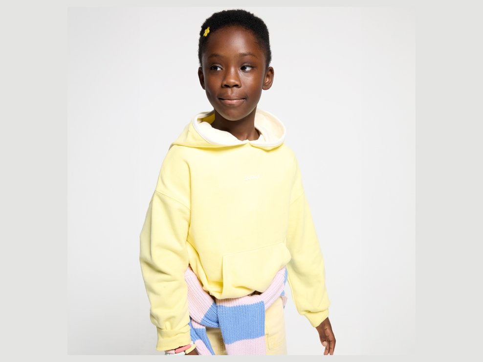 Sweat-shirt en molleton jaune Fille 1