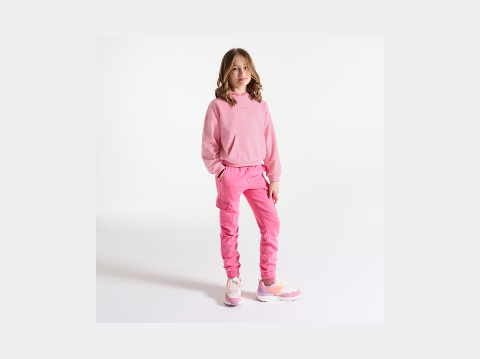 Lichtroze sweatshirt van joggingstof voor meisjes 1