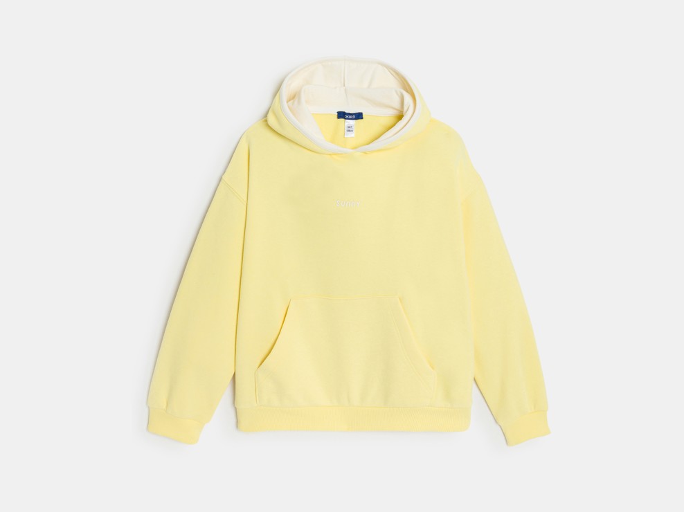 Sweat-shirt en molleton jaune Fille 1