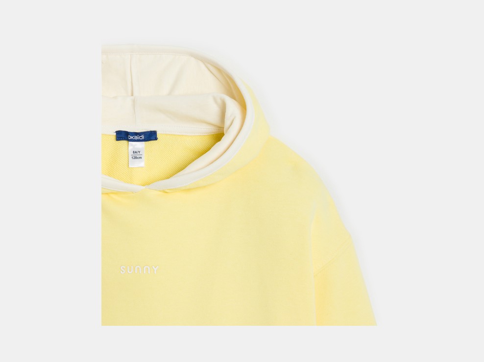 Sudadera de muletón amarillo niña 2