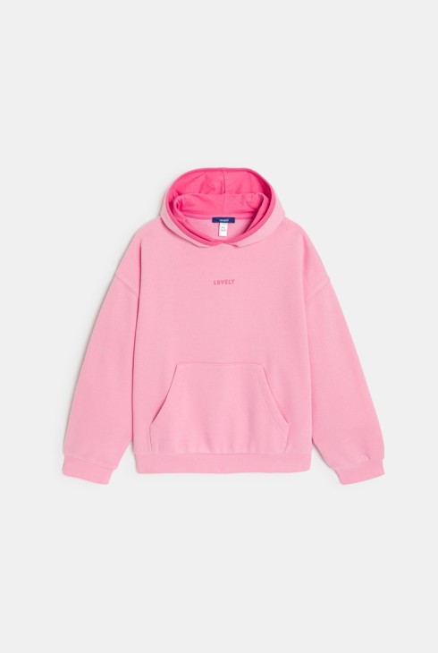 Girl's candy pink fleece sweatshirt 2
