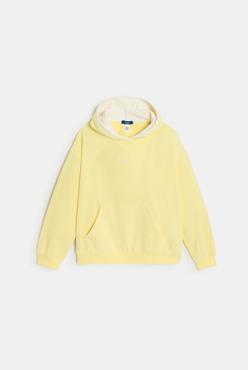 Geel sweatshirt van joggingstof voor meisjes 1