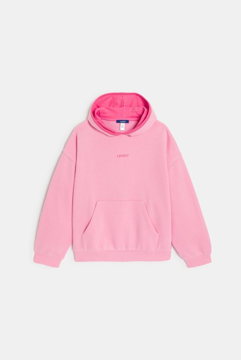 Sweat-shirt en molleton rose bonbon Fille 1