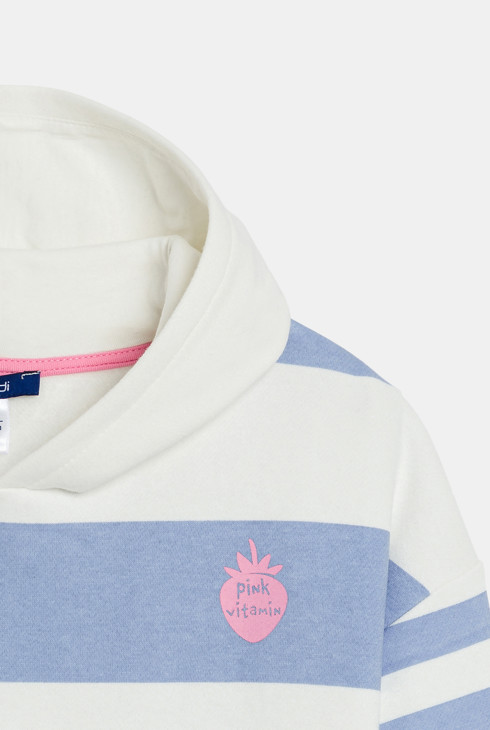 Gestreifter blauer Hoodie für Mädchen 2