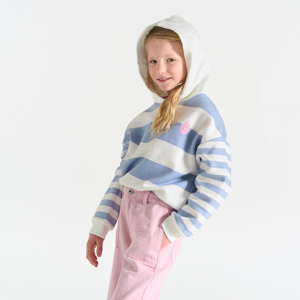 Girl's blue striped hoodie 1