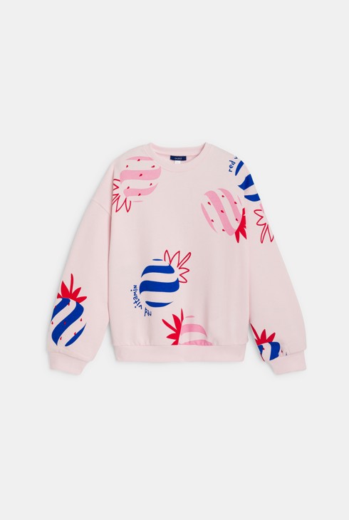 Girl's pink pineapple print sweatshirt 1