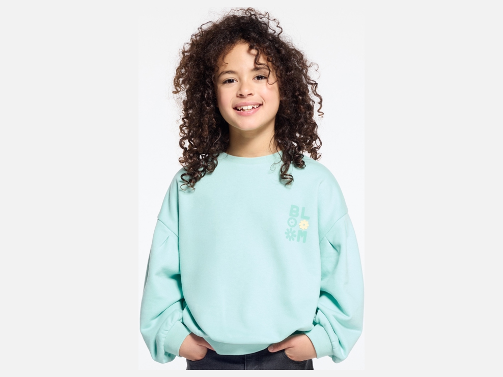 Grünes Sweatshirt aus Molton für Mädchen 1