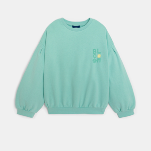 Sudadera de muletón verde niña 1