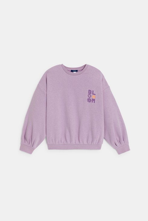 Blasslila Sweatshirt aus Molton für Mädchen 2