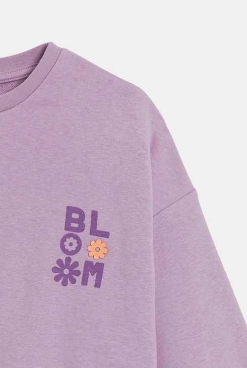 Blasslila Sweatshirt aus Molton für Mädchen 2