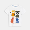 T-shirt animation sensorielle animaux blanc bébé garçon