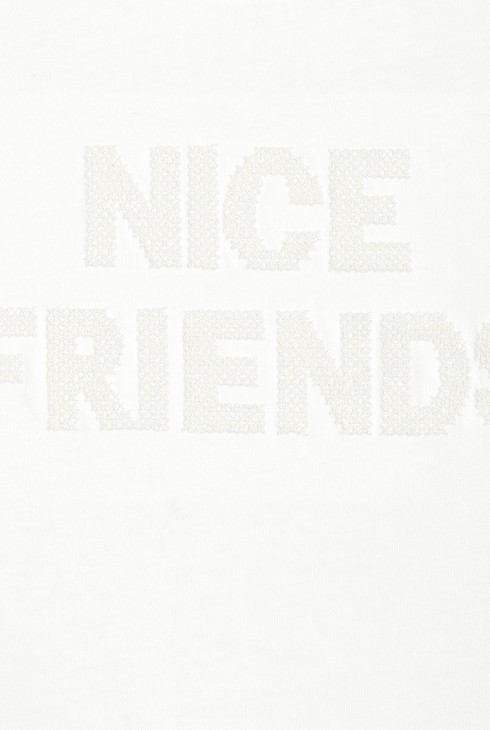 Girl's white long-sleeve T-shirt with sequin slogan 2