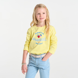 Camiseta con mensaje con purpurina amarillo niña 1