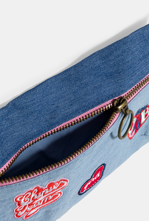 Sac à bandoulière à patchs bleu fille Chipie