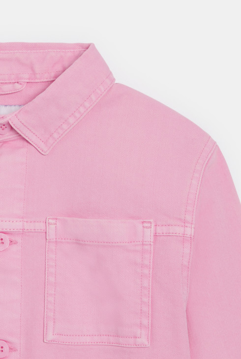 Veste workwear en toile unie rose Fille