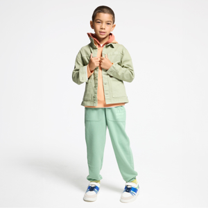 Boy's plain khaki canvas overshirt 1