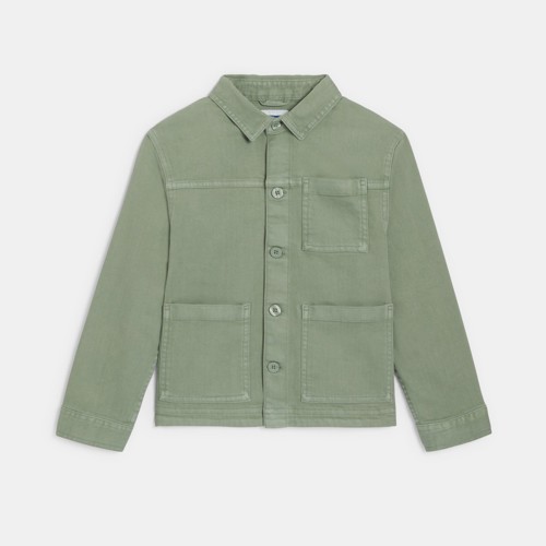 Veste Workwear En Toile Unie Kaki Garçon - Kaki Moyen - 10A - OKAIDI