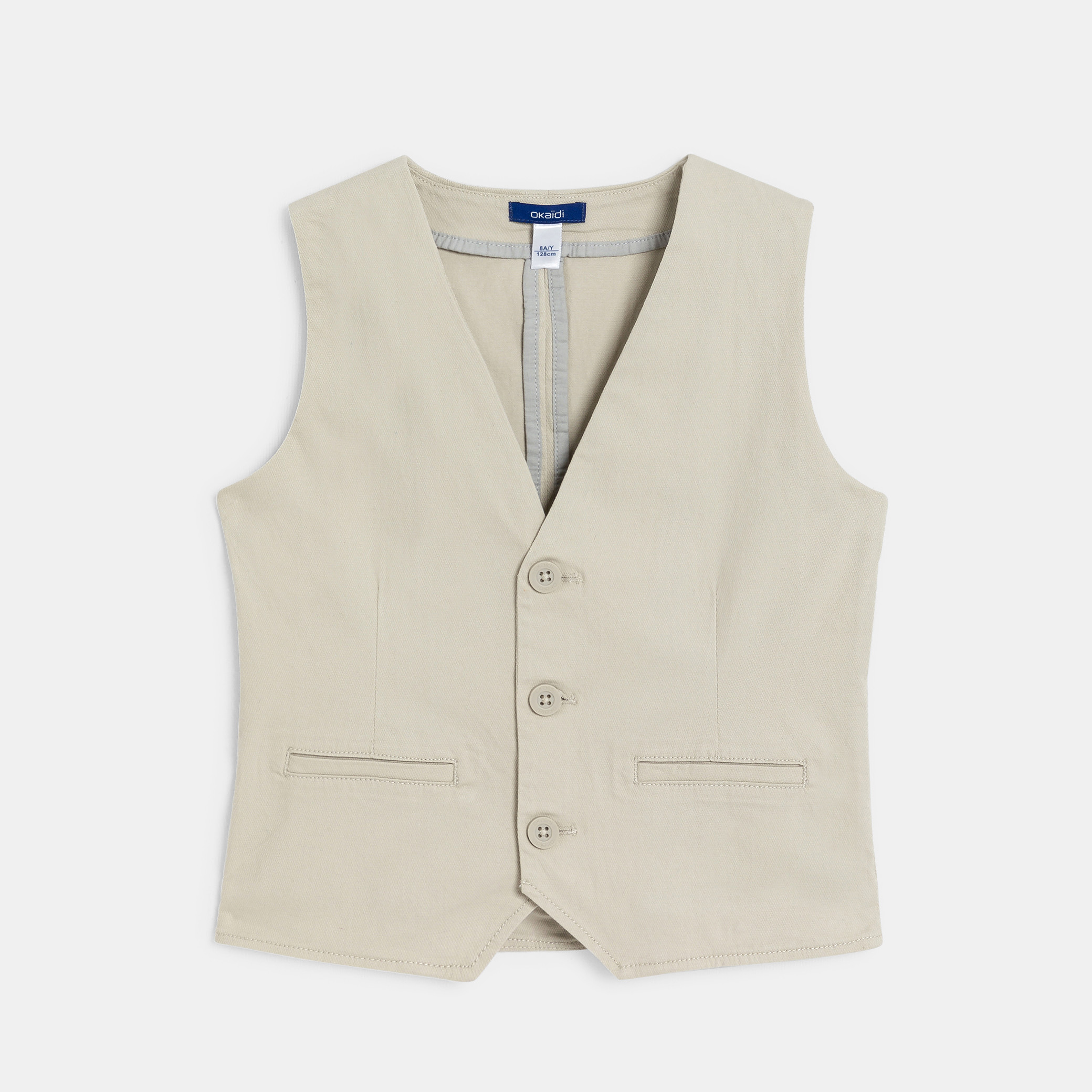 Boy's beige waistcoat Okaïdi & Obaïbi