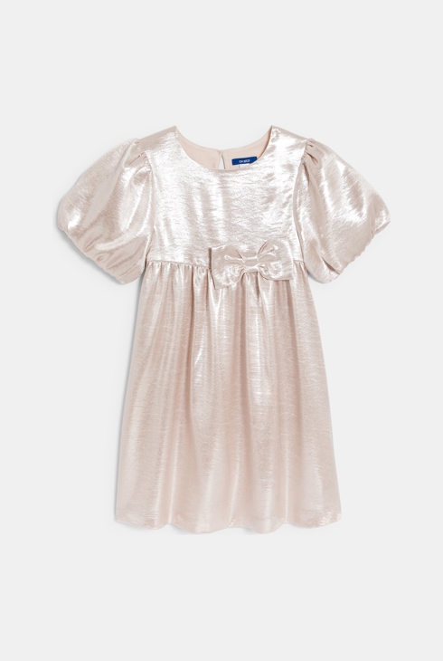 Robe effet métallisé rose nude Fille