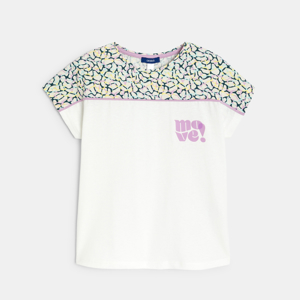 Wit T-shirt met korte mouwen voor meisjes 1