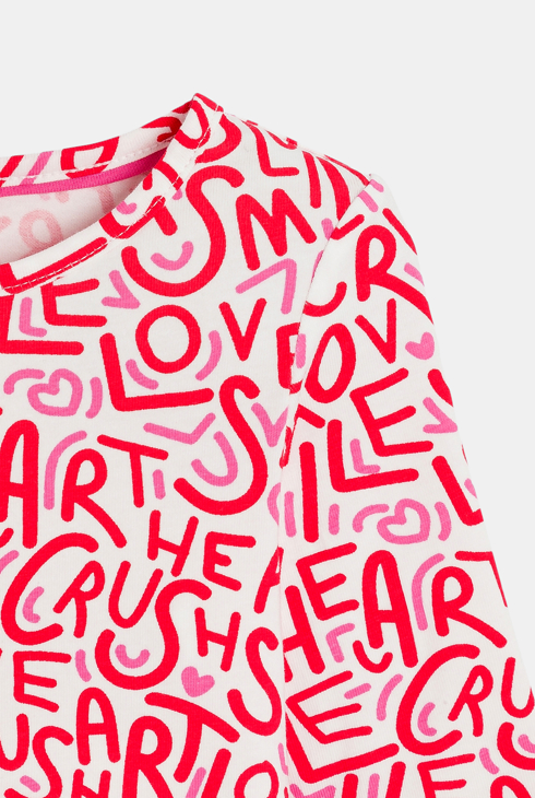 Roter Strampler mit liebevollem Text für Mädchen