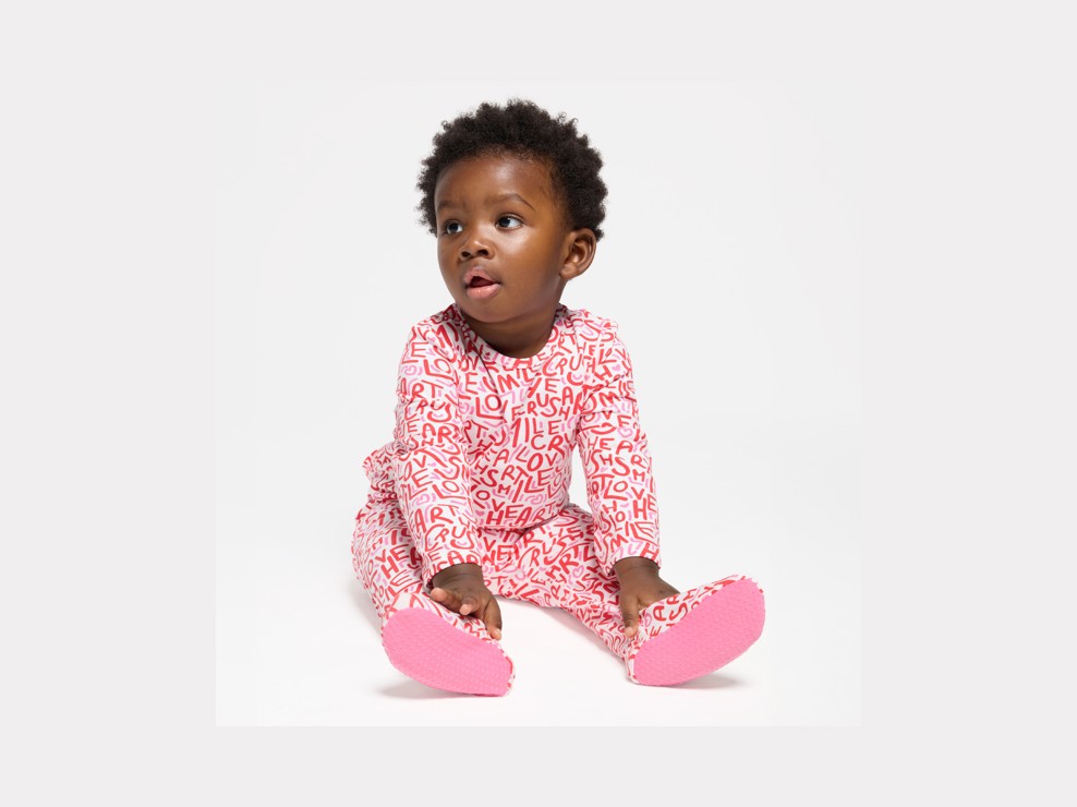 Dors-bien mots doux rouge bébé fille 1