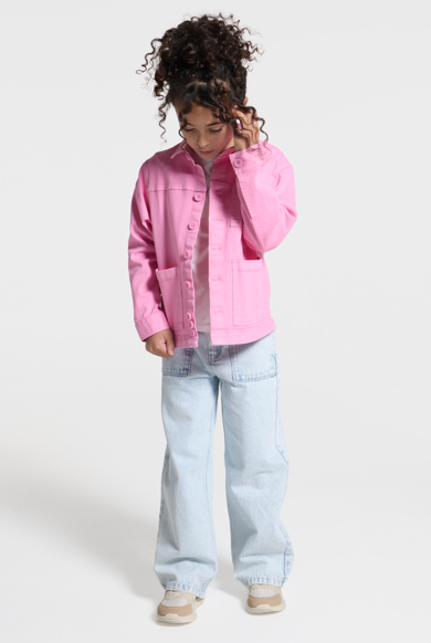 Jean large délavé bleu Fille