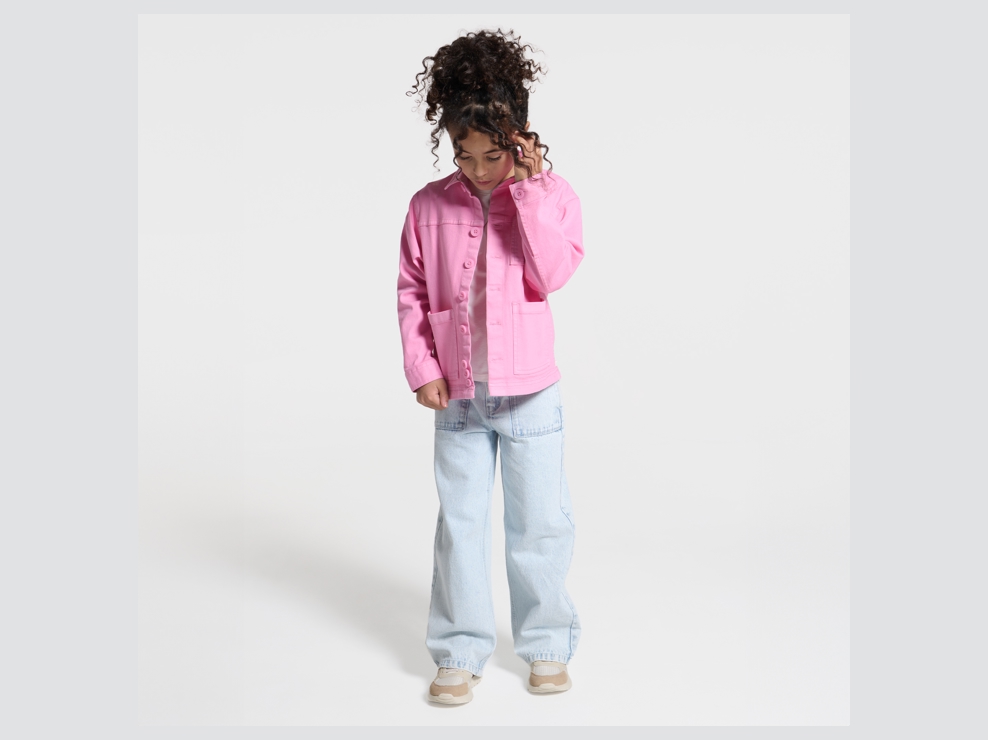 Blauwe verwassen jeans met wijde pijpen voor meisjes 1