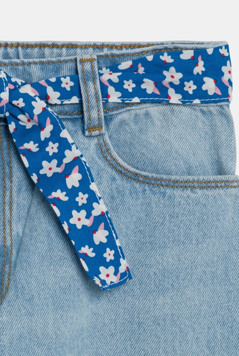 Luźne dżinsy z paskiem niebieskie dla dziewczynki 2